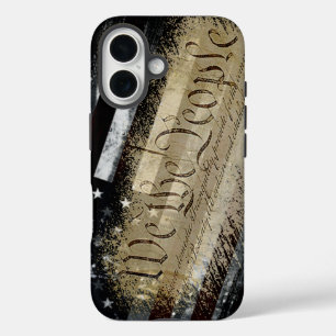 Coques iPhone 16 Nous Le Peuple Drapeau Industriel Américain