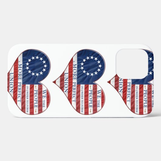 Coques Case-Mate iPhone Nous Le Peuple Le Coeur Du Drapeau Américain (Verso (horizontal))