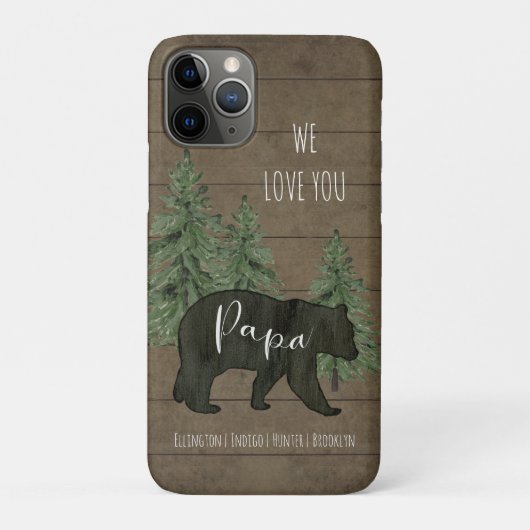 Coques Case-Mate iPhone Nous t'aimons Papa Bear Forest Personnalisé (Dos)