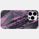 Coques Case-Mate iPhone Nouveau Monogramme en marbre noir rose Iphone Pro  (Verso (horizontal))