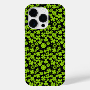 Coque Pour iPhone 14 Pro Nouveau motif.feuilles de trèfle 01 Black BG
