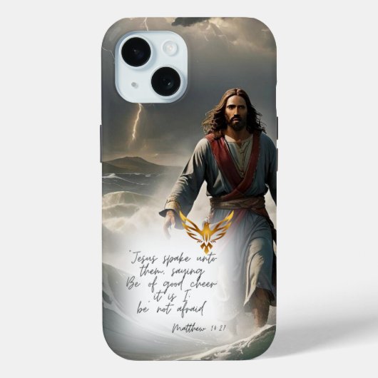Coques Case-Mate iPhone Nouveau Testament Jésus sur l'eau Colombe dorée ba (Verso)
