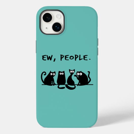 Coques Case-Mate iPhone Nouveaux gens drôle Meowny Chats Noirs (Verso)