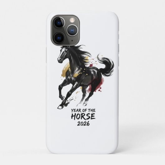 Coques Case-Mate iPhone Nouvel An Chinois 2026 Cheval Art (Dos)