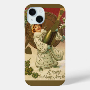 Coque Pour iPhone 15 Nouvel An Victorien vintage Réveillon Champagne An