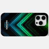 Coques Case-Mate iPhone Nouvel aquron vert de chevron vert d'aqua en métal (Verso (horizontal))