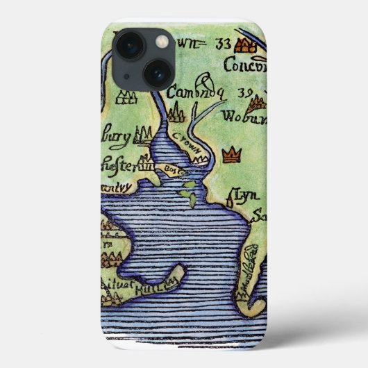 COQUES Case-Mate iPhone NOUVELLE ANGLETERRE CARTE 1677 (Verso)