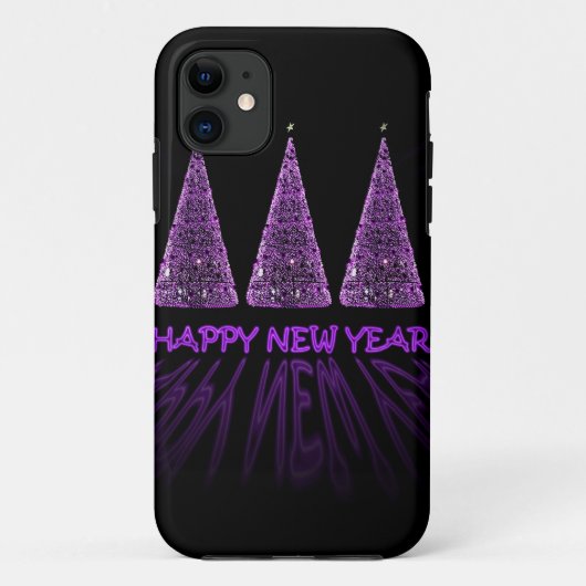 Coques Case-Mate iPhone nouvelle année violette heureuse (Dos)