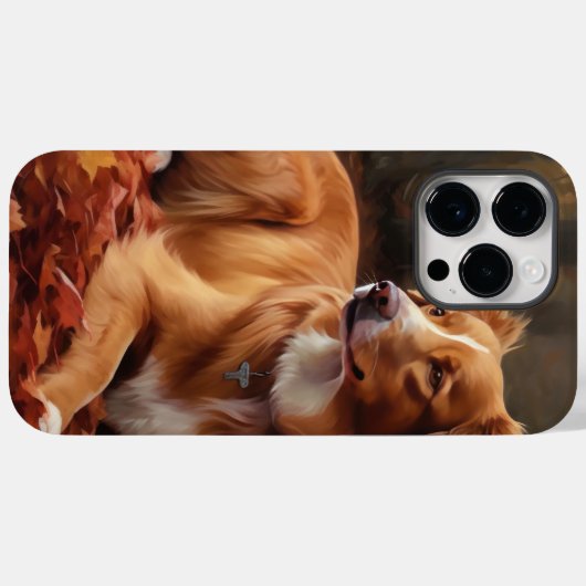 Coques Case-Mate iPhone Nouvelle-Écosse Canard Terrier À L'Automne Feuille (Verso (horizontal))