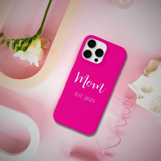 Coques Case-Mate iPhone Nouvelle Maman Hot rose Elegant Fête des Mères