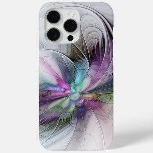 Coque iPhone 15 Pro Max Nouvelle vie, Colorful Abstrait Fractal Art Imagin