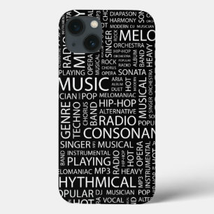 iPhone 13 Case Nuage de mot de motif de MUSIQUE