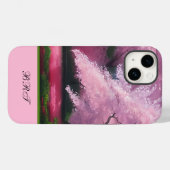 Coques Case-Mate iPhone Nuage rose de fleurs de cerisiers Sakura avec init (Verso (horizontal))