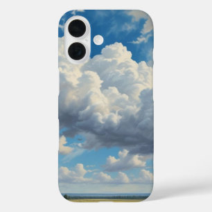 Coques iPhone 16 Nuages blancs et ciel bleu clair