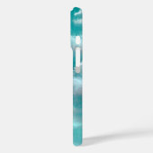 Coques Case-Mate iPhone Nuages Blancs sur Turquoise (Verso / Gauche)