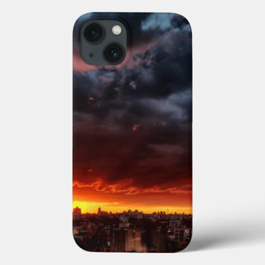 Coques Case-Mate iPhone Nuages, coucher du soleil et rouge (Verso)