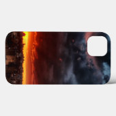 Coques Case-Mate iPhone Nuages, coucher du soleil et rouge (Verso (horizontal))