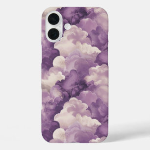 Coques iPhone 16 Plus Nuages d'aquarelle violet Dreamy