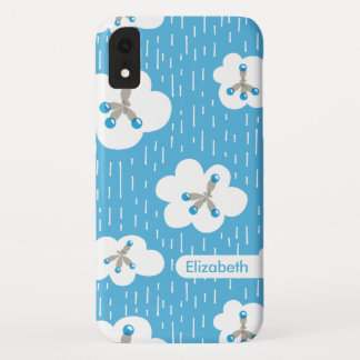 Coque Pour iPhone XR Nuages Et Molécules De Méthane Nom Du Geek Bleu