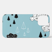 Coques Case-Mate iPhone Nuages géométriques et pluie, motif sans soudure. (Verso (horizontal))