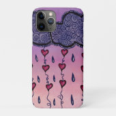 Coques Case-Mate iPhone Nuages mignons, coeurs et gouttes de pluie (Dos)