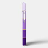 Coques Case-Mate iPhone Nuances chic de rayures violettes avec nom (Verso / Gauche)