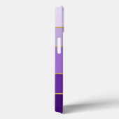 Coques Case-Mate iPhone Nuances chic de rayures violettes avec nom (Verso / Droite)