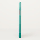 Coques Case-Mate iPhone Nuances d'aqua Ombre Stripe Nom personnalisé (Dos/Droite)