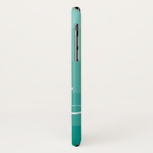 Coques Case-Mate iPhone Nuances d'aqua Ombre Stripe Nom personnalisé (Dos/Gauche)