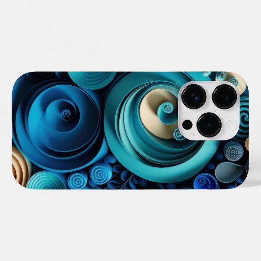 Coques Case-Mate iPhone Nuances de bleu 3D (Verso (horizontal))