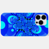 Coques Case-Mate iPhone Nuances de bleu Art fractal abstrait moderne (Verso (horizontal))
