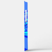 Coques Case-Mate iPhone Nuances de bleu Art fractal abstrait moderne (Verso / Gauche)