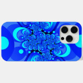 Coques Case-Mate iPhone Nuances de bleu Art fractal abstrait moderne (Verso (horizontal))