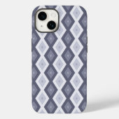 Coques Case-Mate iPhone Nuances de bleu gris motif diamant (Verso)