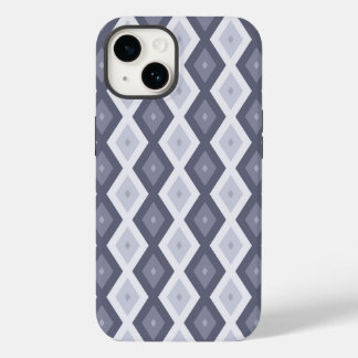 Coque Pour iPhone 14 Nuances de bleu gris motif diamant