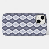 Coques Case-Mate iPhone Nuances de bleu gris motif diamant (Verso (horizontal))