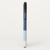 Coques Case-Mate iPhone Nuances de bleu Ombre Stripe Nom personnalisé (Dos/Droite)