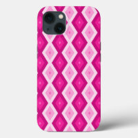 Nuances de fuchsia diamant motif Coque-Mate iPhone