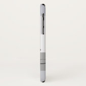 Coques Case-Mate iPhone Nuances de gris Ombre Stripe Nom personnalisé (Dos/Gauche)