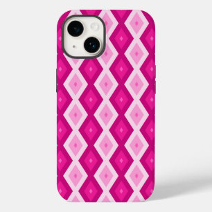 Coque Pour iPhone 14 Nuances de motif de diamant fuchsia