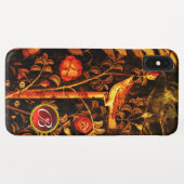 Coques Case-Mate iPhone NUIT AVEC MONOGRAMME ROSE, Jaune rouge (Dos (Horizontal))