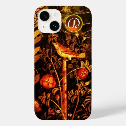 Coques Case-Mate iPhone NUIT AVEC MONOGRAMME ROSE, Jaune rouge (Verso)
