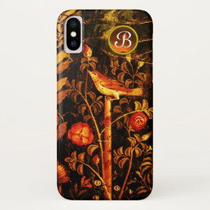 Coques Pour iPhone NUIT AVEC MONOGRAMME ROSE, Jaune rouge