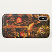 Coques Case-Mate iPhone NUIT AVEC MONOGRAMME ROSE, Jaune rouge (Dos (Horizontal))