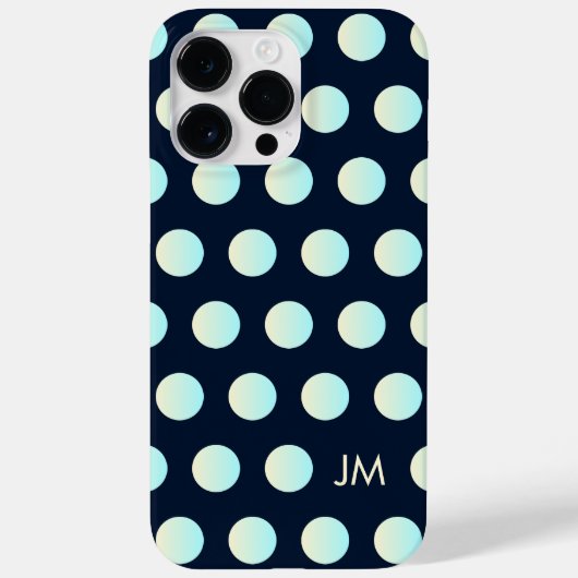 Coques Case-Mate iPhone Nuit de Monogramme Cyclique Jaune Polka Personnali (Verso)