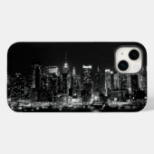 Coques Case-Mate iPhone Nuit de New York en noir et blanc (Verso (horizontal))