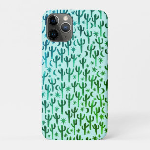 Case-Mate iPhone Case Nuit Désert Fun Cactus Motif Vert Aquarelle