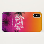 Coques Case-Mate iPhone Nuit d'été Tropical Ombre Beach Nom personnalisé (Dos (Horizontal))