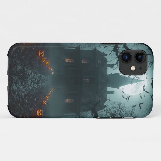 Coques Case-Mate iPhone Nuit éffrayante avec Jack-o'Lanterns (Dos (Horizontal))