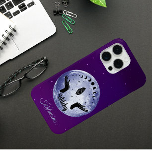 Coque iPhone 15 Pro Max Nuit ensorcelante - Noms des phases lunaires mysti